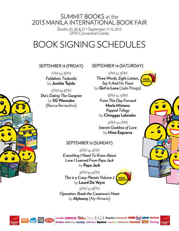 Manila International Book Fair schedule Manila International Book Fair schedule